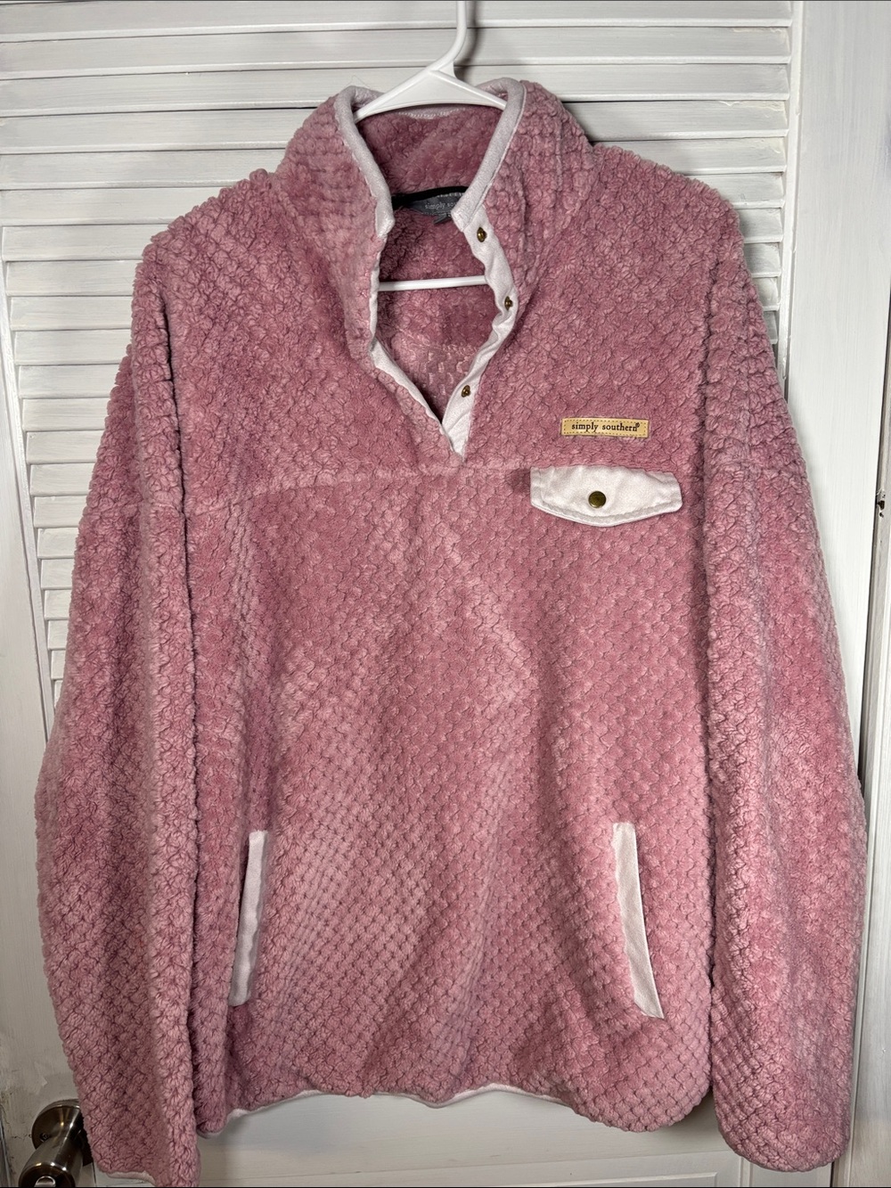 Simply Southern Women’s Dusty Pink Plush Zip-Up Pullover